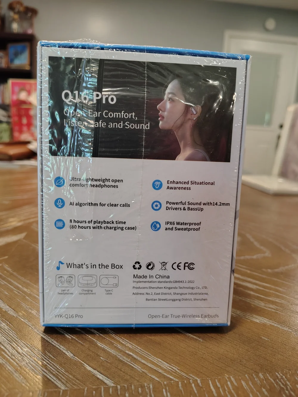 O16 Pro Open-Ear True Wireless Earbuds - Black